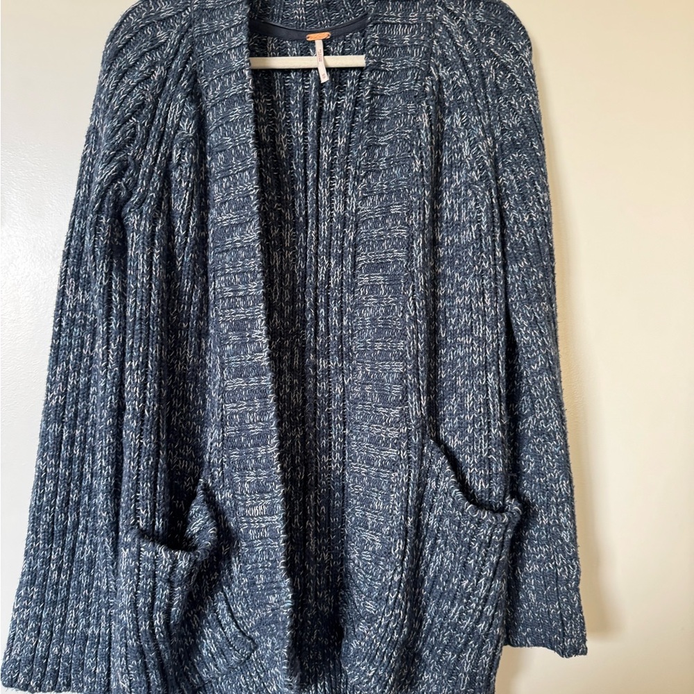 Free People Navy Knit Women's Cardigan